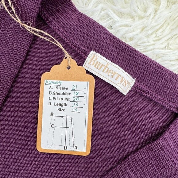 Burberrys Unisex Wool Vintage cardigan - Picture 3 of 9